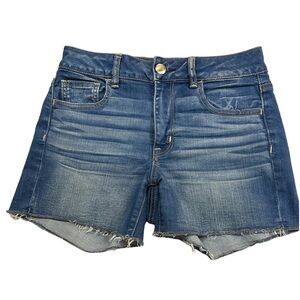 American Eagle Whiskered Cotton Denim Five Pocket Shorts Size 4
